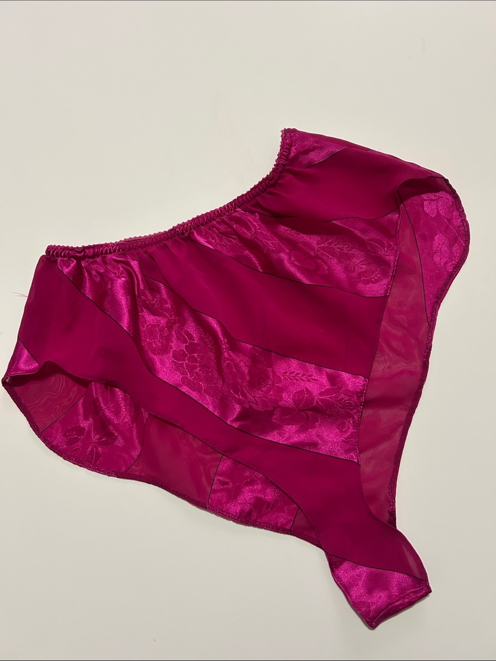 For bundles only - Indulgence Fuchsia Satin & Lace High-Cut Briefs sleep pajama